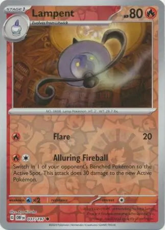 Obsidian Flames Lampent #37/197 reverse holo
